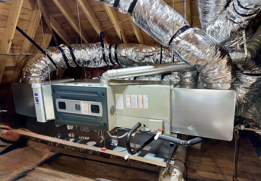Attic HVAC installation by TN AIR