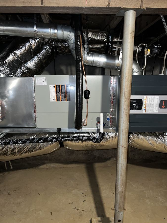 Indoor HVAC unit installation