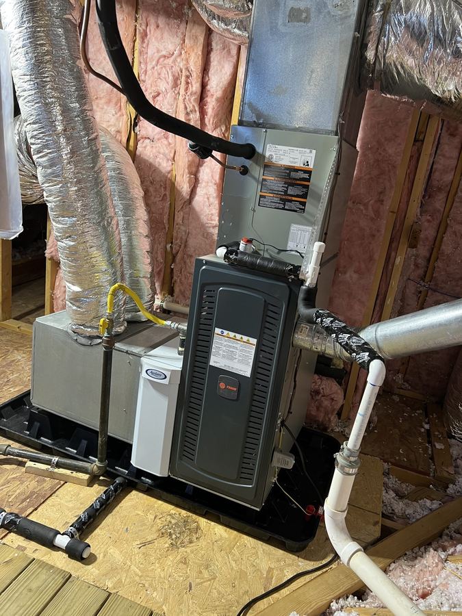 Professional HVAC install in attic space